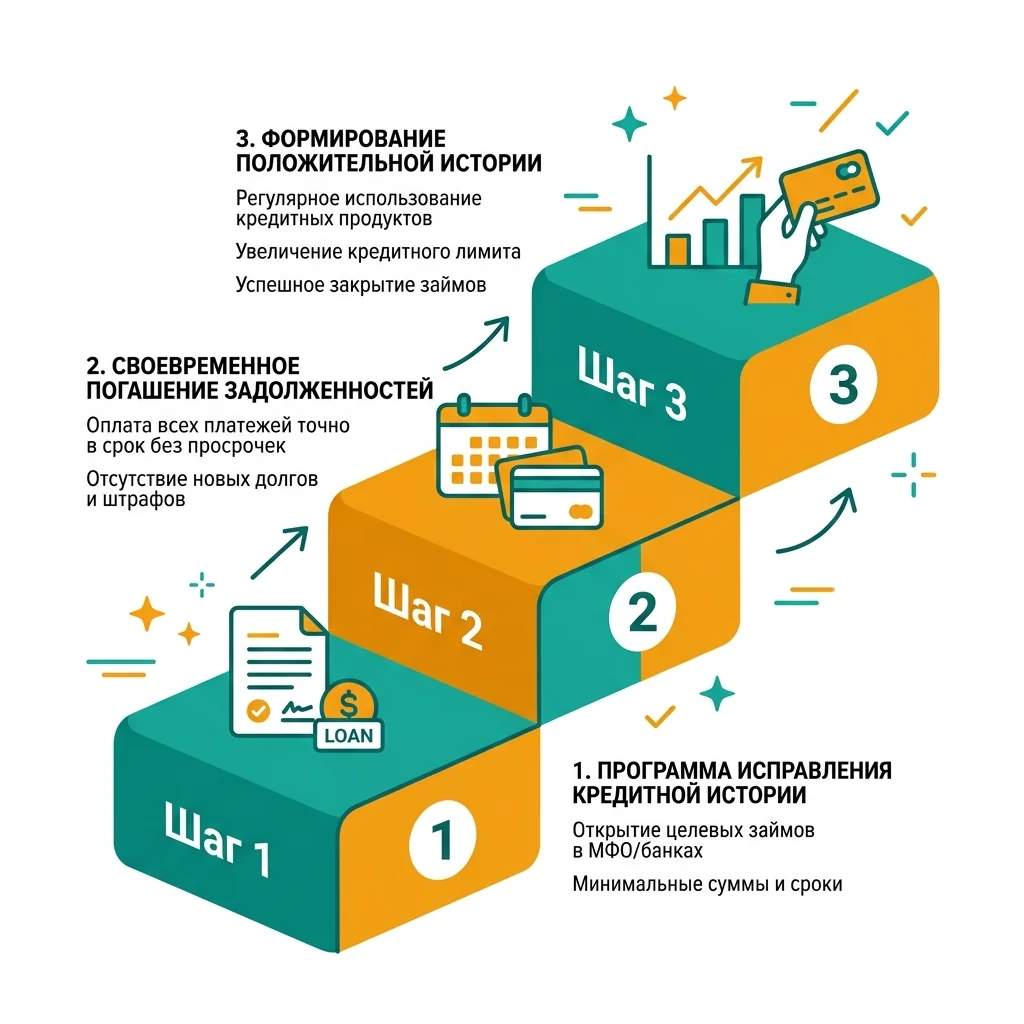 Пошаговая инструкция как исправить и улучшить кредитную историю